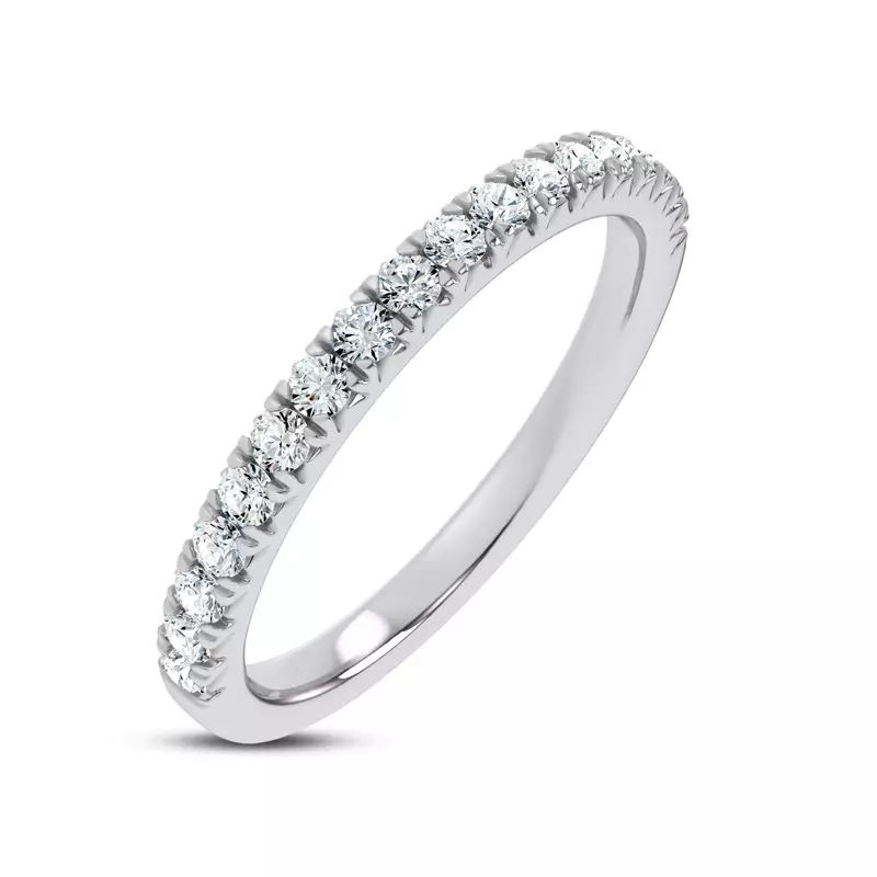 18K White Gold Brenda Classic Pavé Band