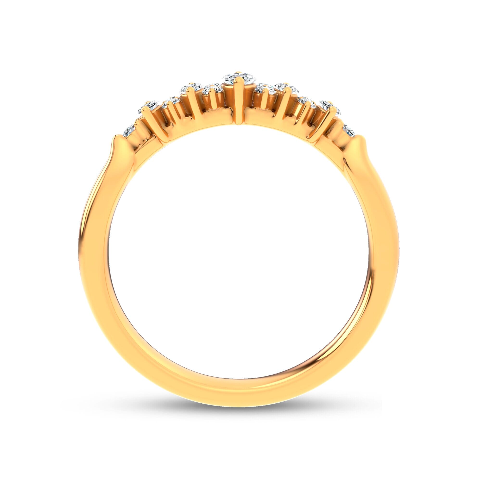 14K Yellow Gold Almita Marquise And Round Diamond Band