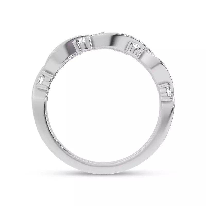 Platinum Charlie Swirl Diamond Band