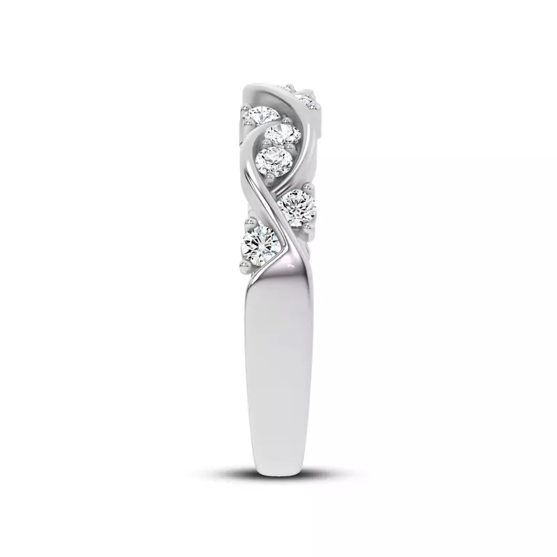 Platinum Charlie Swirl Diamond Band