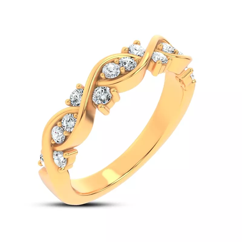 14K Yellow Gold Charlie Swirl Diamond Band