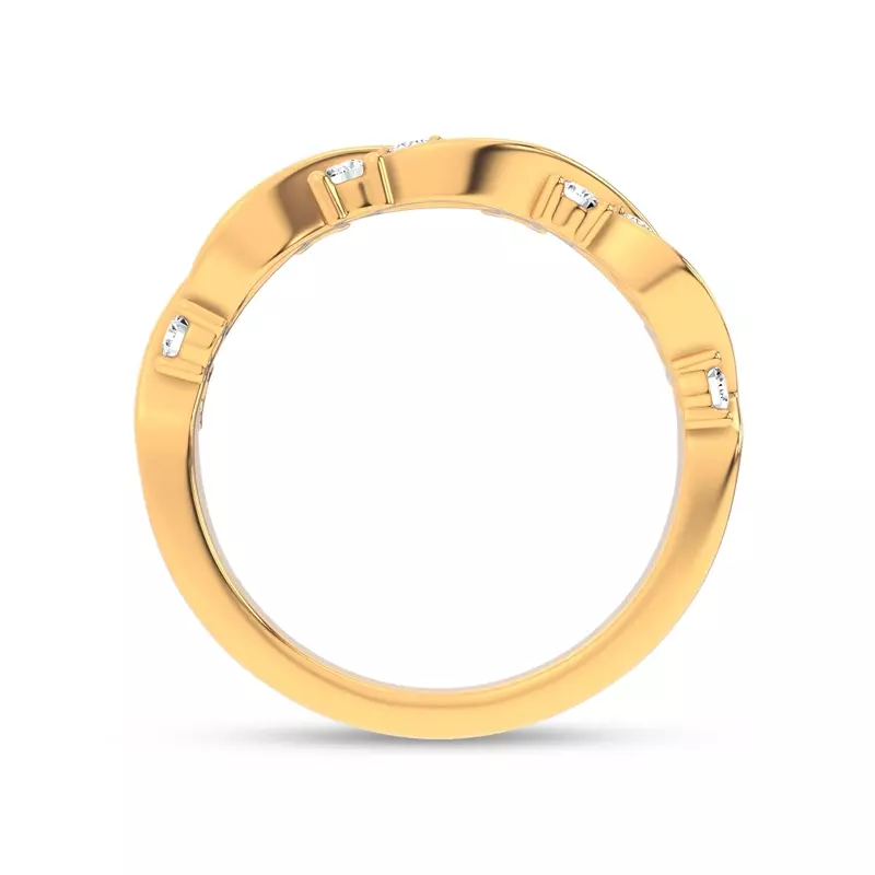 14K Yellow Gold Charlie Swirl Diamond Band