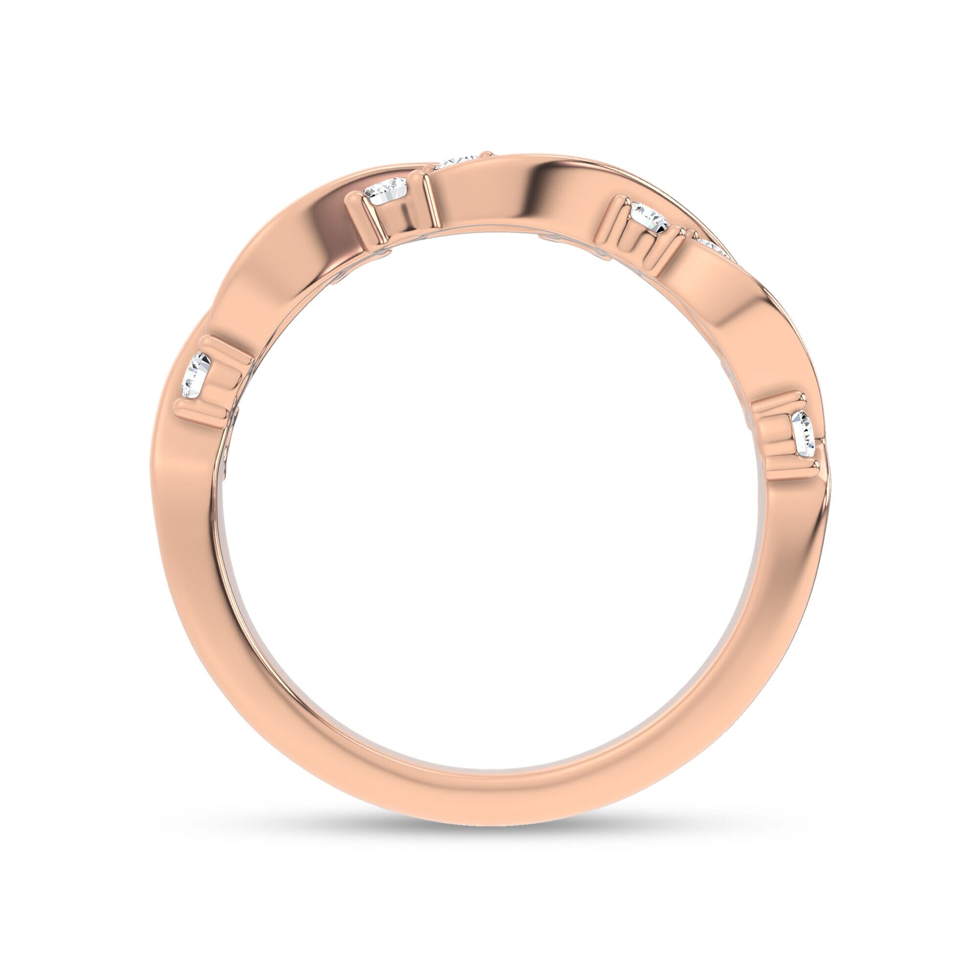 18K Rose Gold Charlie Swirl Diamond Band
