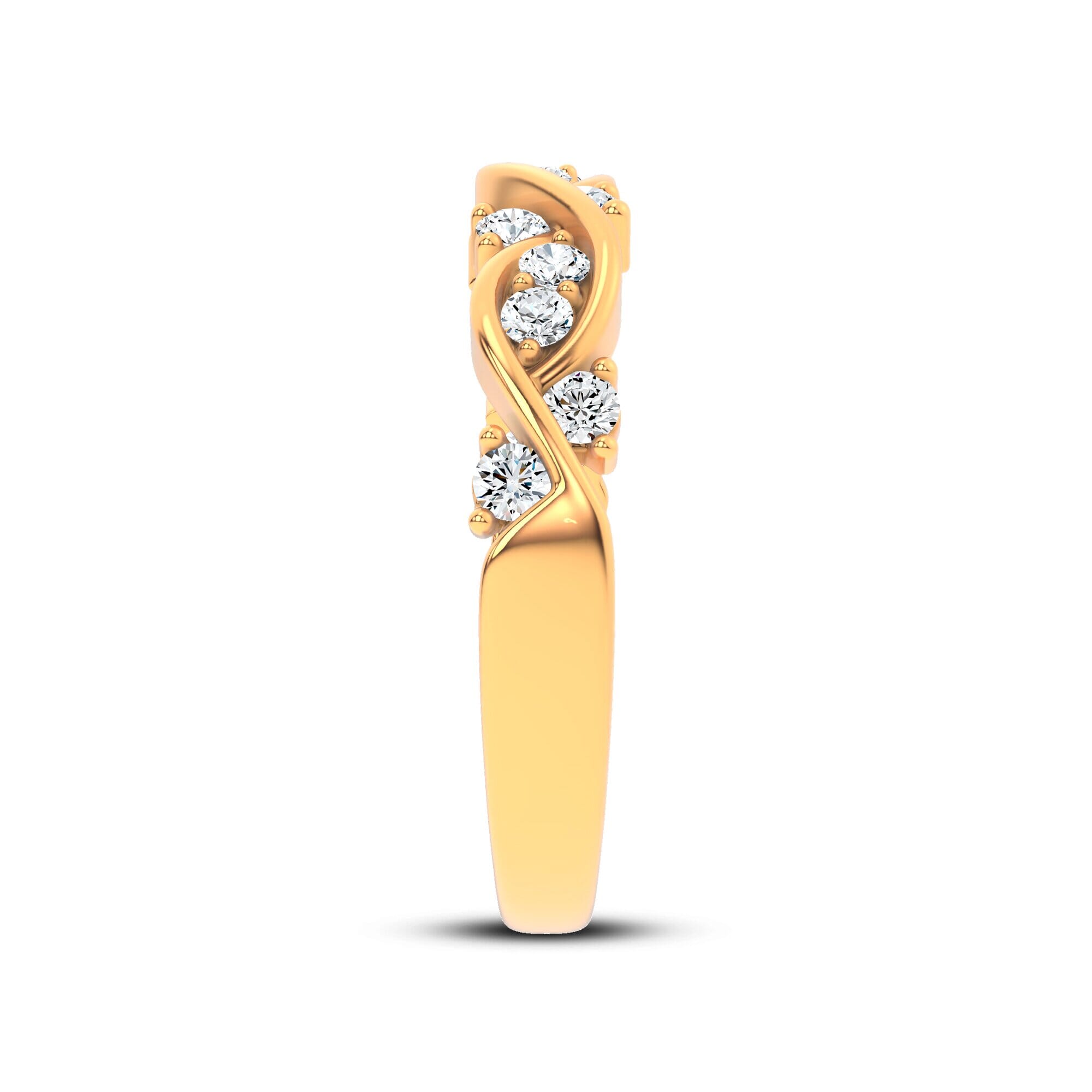 18K Yellow Gold Charlie Swirl Diamond Band