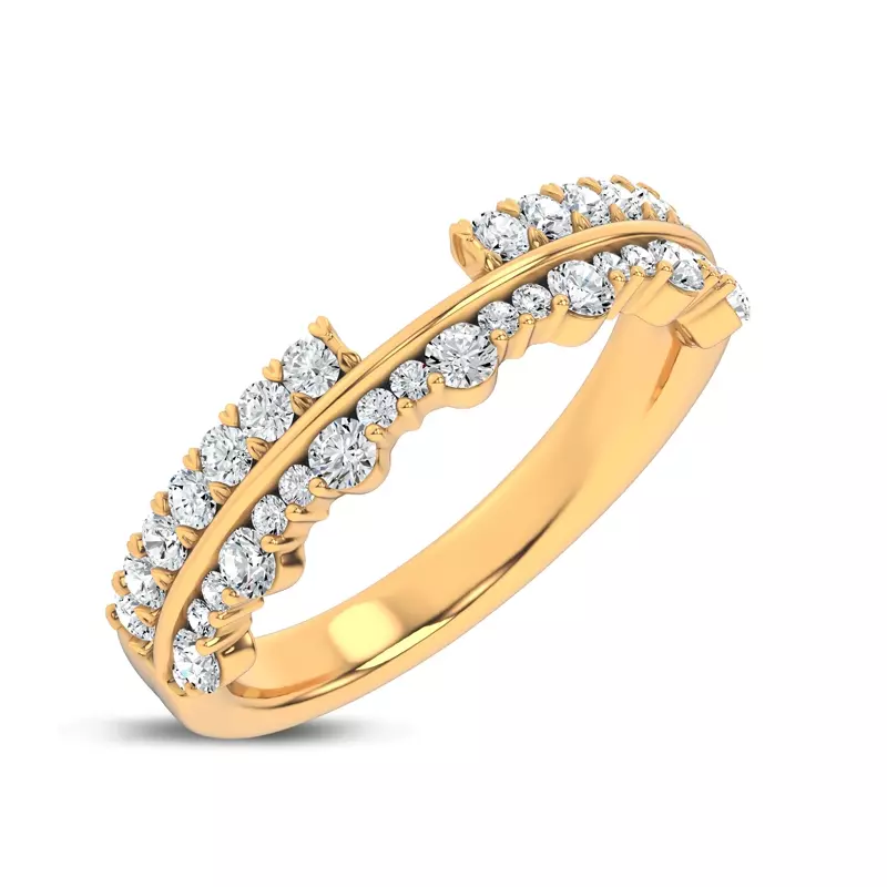 14K Yellow Gold Ouvre Rhythmic Open Lab Band