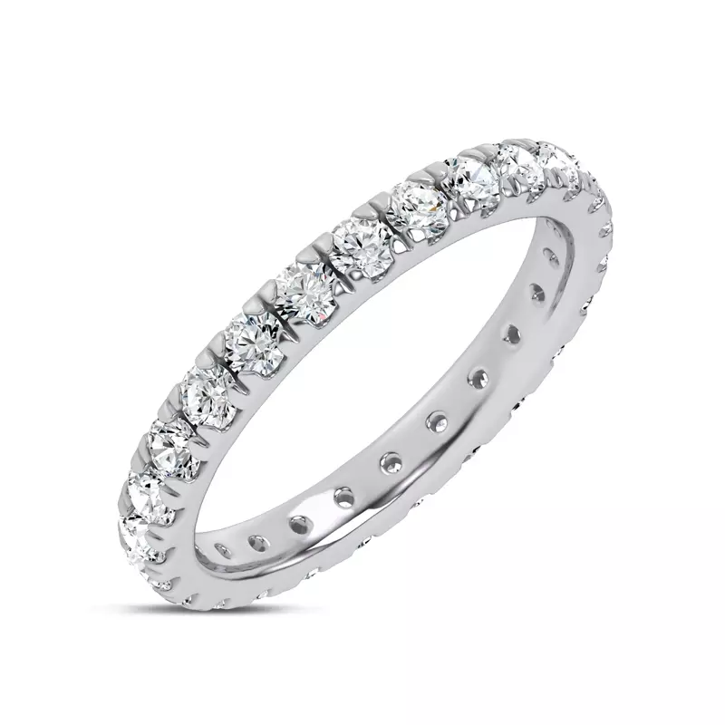 14K White Gold Everyday Pavé Eternity Lab Band (1.0 ct. tw.)