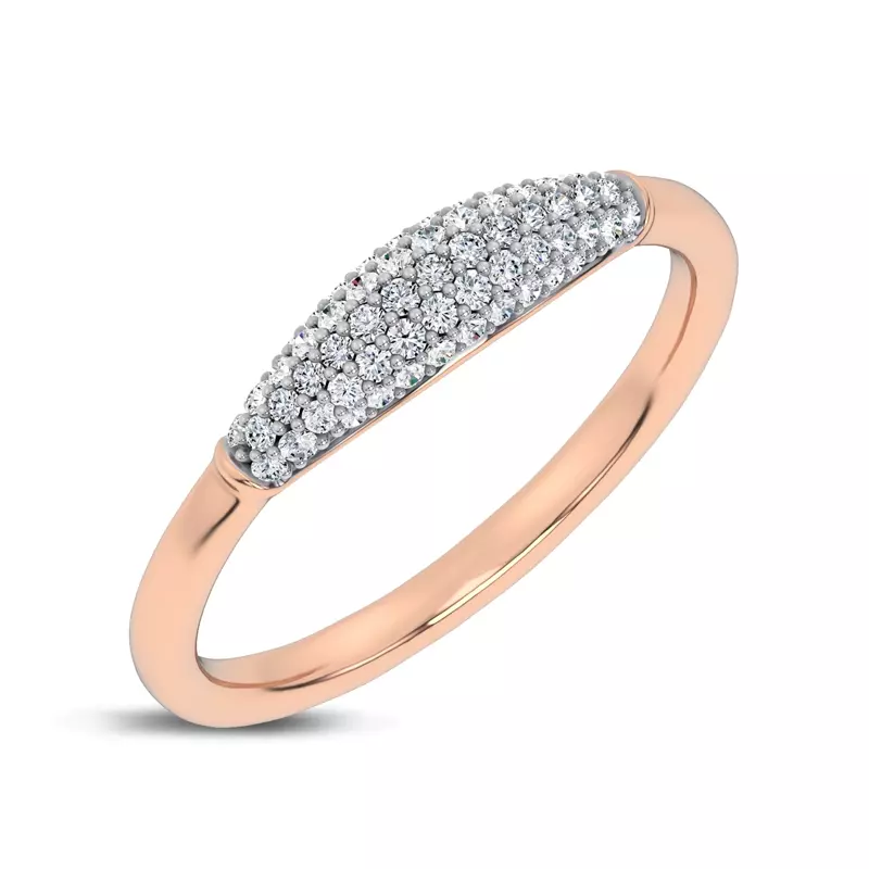 14K Rose Gold Mirage Pavé Dome Ring