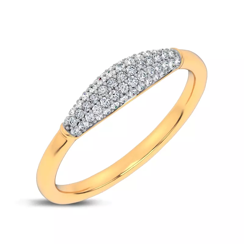 14K Yellow Gold Mirage Pavé Dome Ring