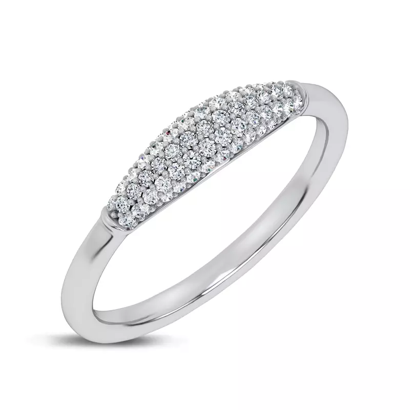 18K White Gold Mirage Pavé Dome Ring