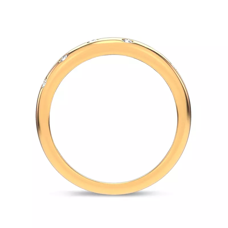 14K Yellow Gold Lustra Wide Lab Diamond Band