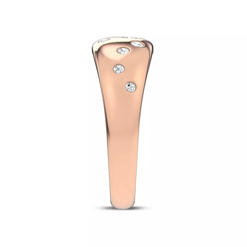 18K Rose Gold Lustra Wide Diamond Band