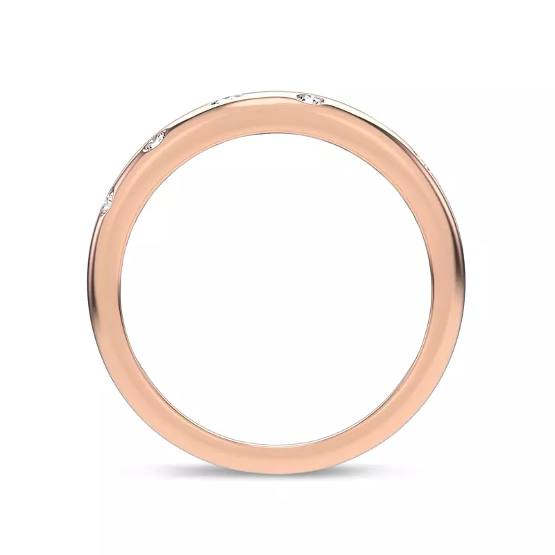 18K Rose Gold Lustra Wide Diamond Band