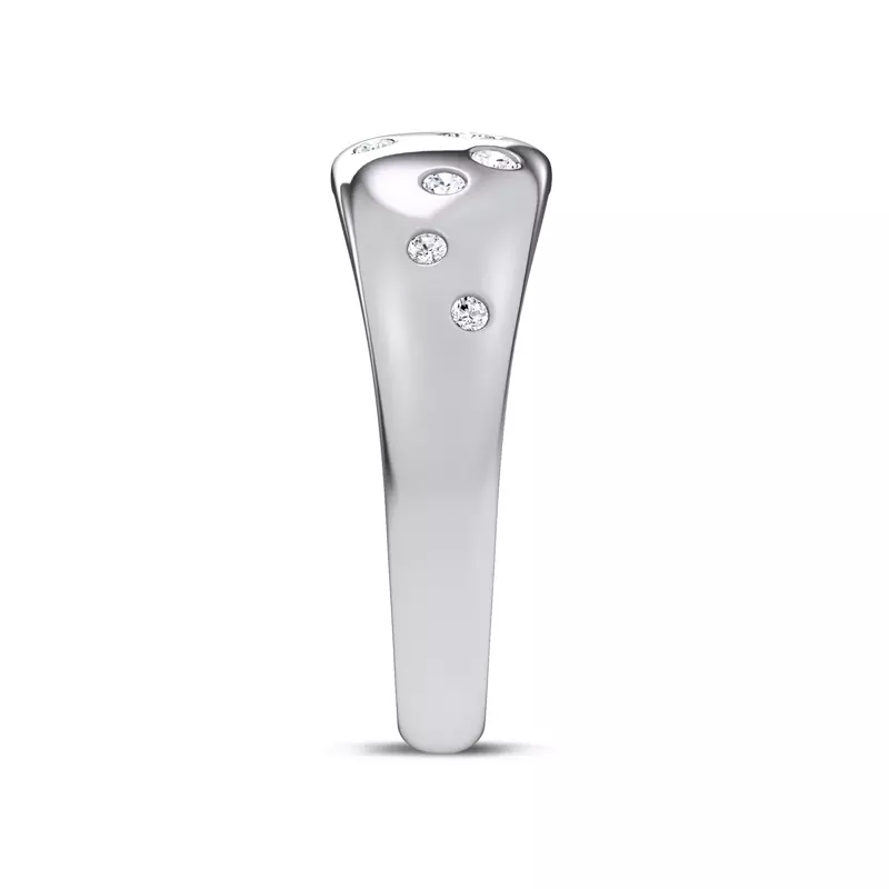18K White Gold Lustra Wide Lab Diamond Band