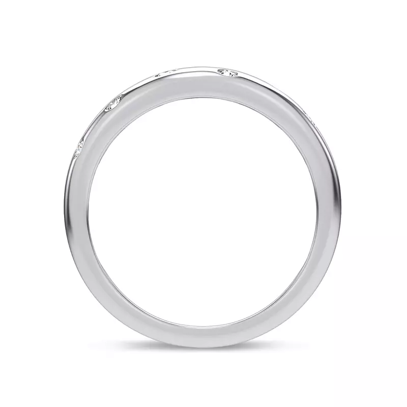 18K White Gold Lustra Wide Lab Diamond Band