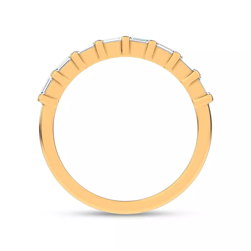 14K Yellow Gold Baguette Lab Diamond Half Band 