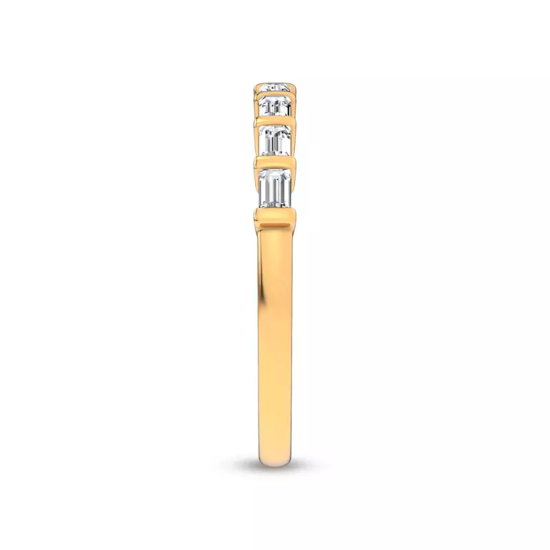 14K Yellow Gold Baguette Lab Diamond Half Band 