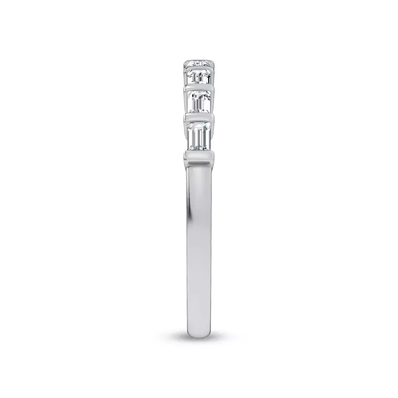 Platinum Baguette Lab Diamond Half Band 