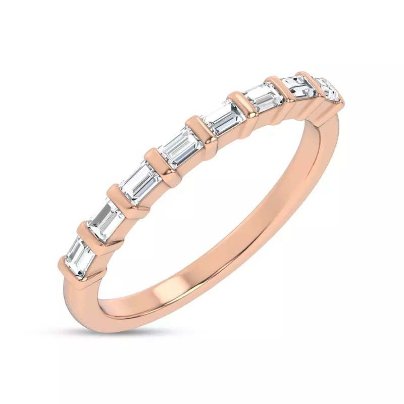 18K Rose Gold Baguette Lab Diamond Half Band (.20 ct. tw.) 