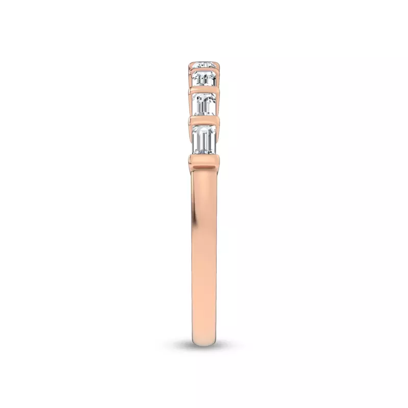 18K Rose Gold Baguette Lab Diamond Half Band (.20 ct. tw.) 