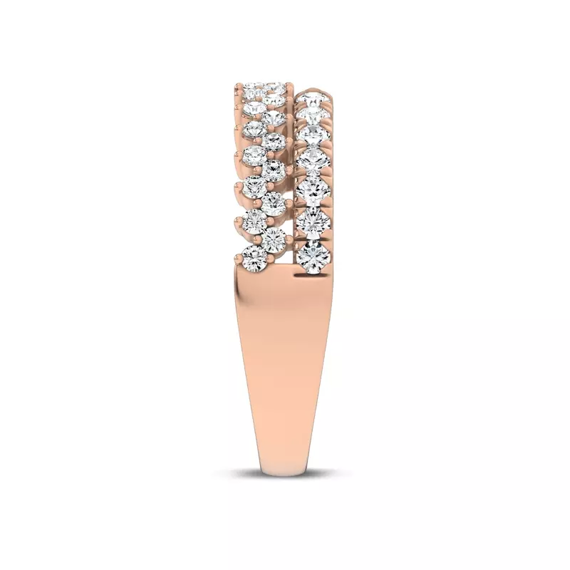 14K Rose Gold Ouvre Staggered Open Lab Band