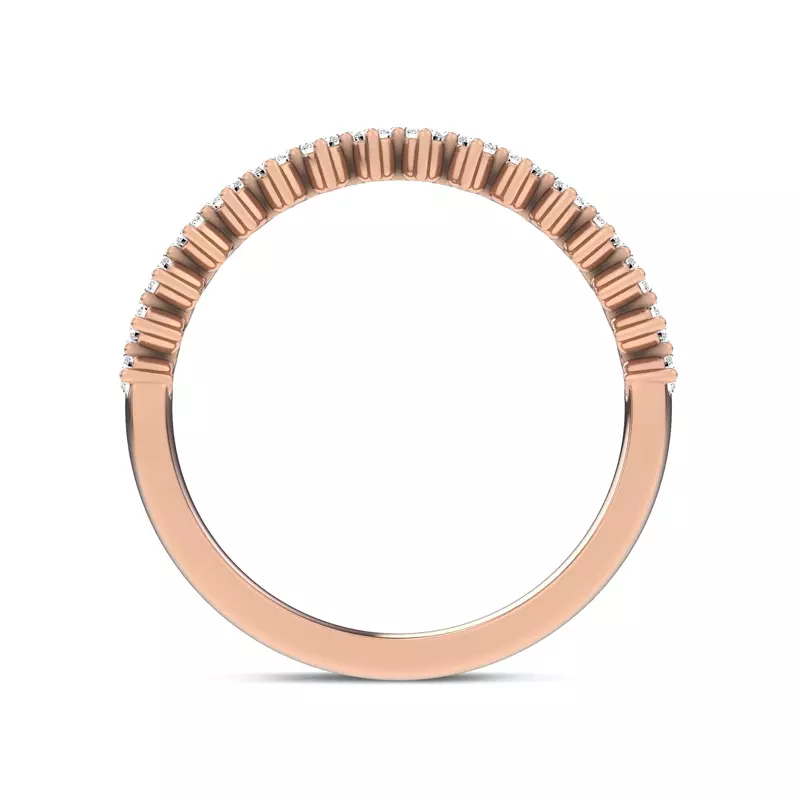 14K Rose Gold Ouvre Staggered Open Lab Band
