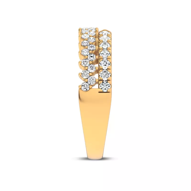 14K Yellow Gold Ouvre Staggered Open Band