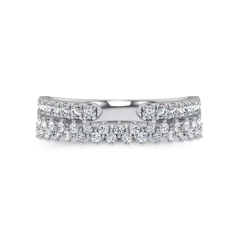 18K White Gold Ouvre Staggered Open Band