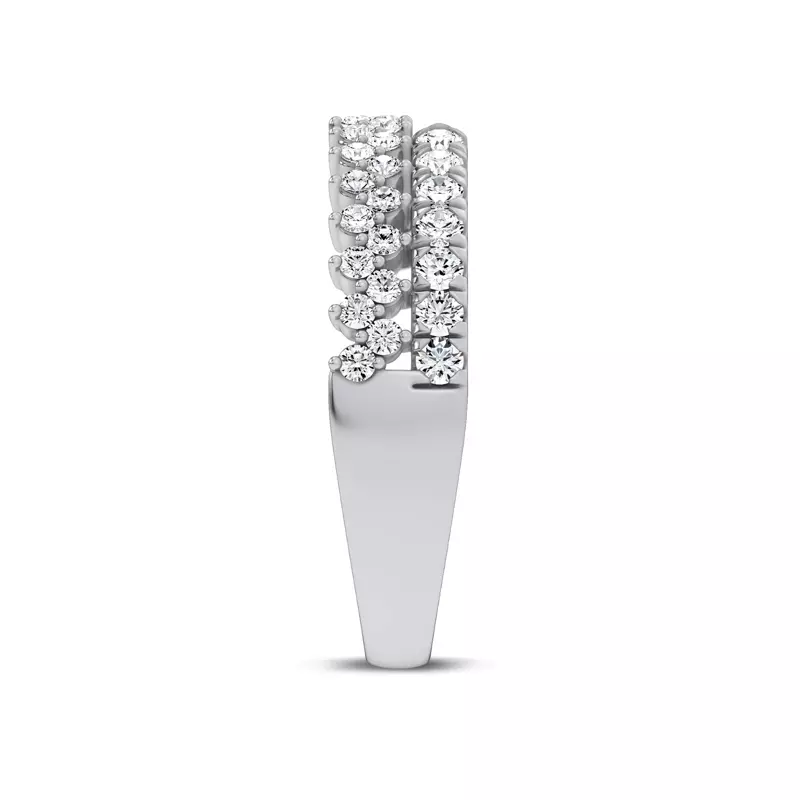 18K White Gold Ouvre Staggered Open Band