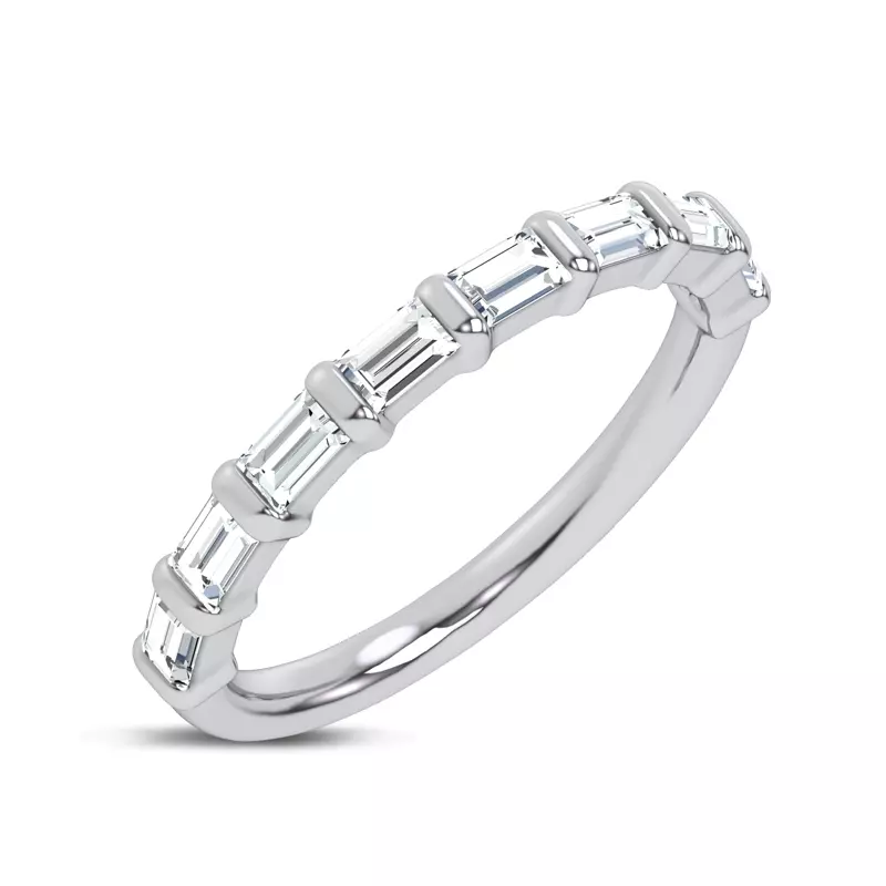 14K White Gold Baguette Lab Diamond Half Band (.50 ct. tw.) 