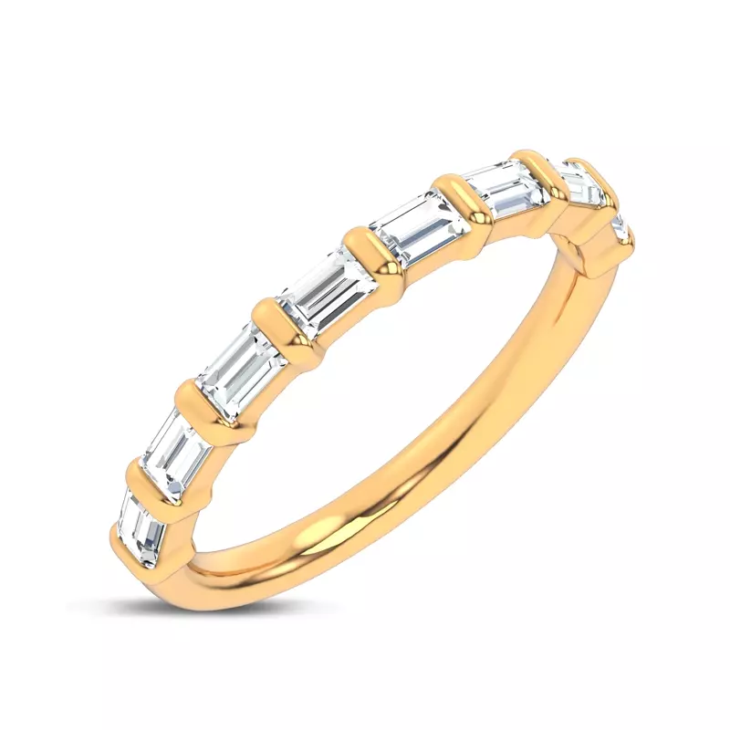 14K Yellow Gold Baguette Diamond Half Band (.50 ct. tw.) 