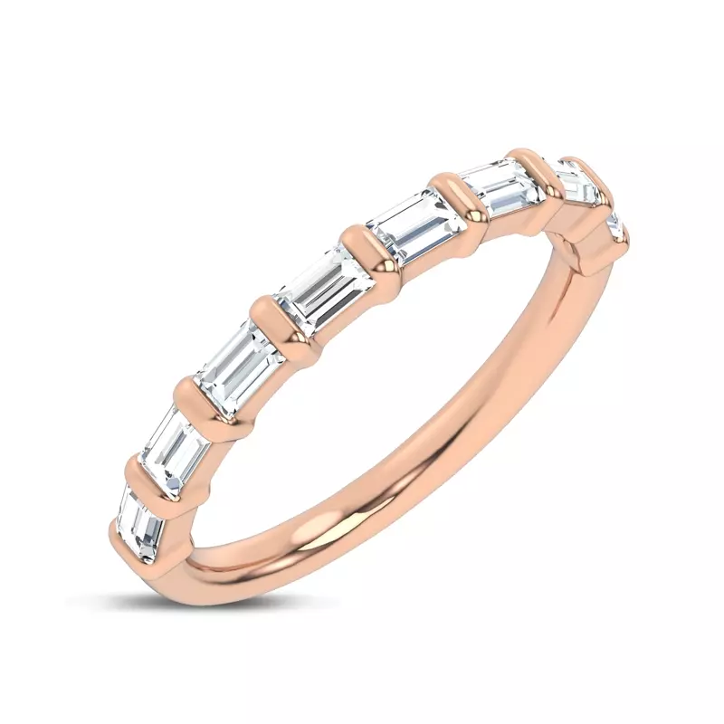 18K Rose Gold Baguette Lab Diamond Half Band (.50 ct. tw.) 
