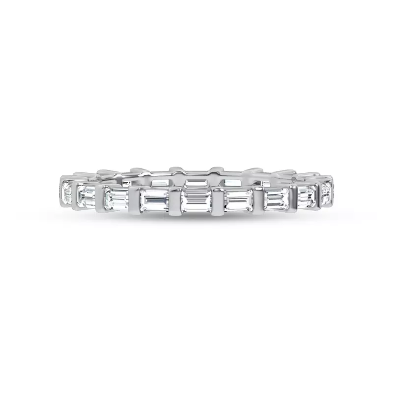 14K White Gold Baguette Lab Diamond Eternity Band