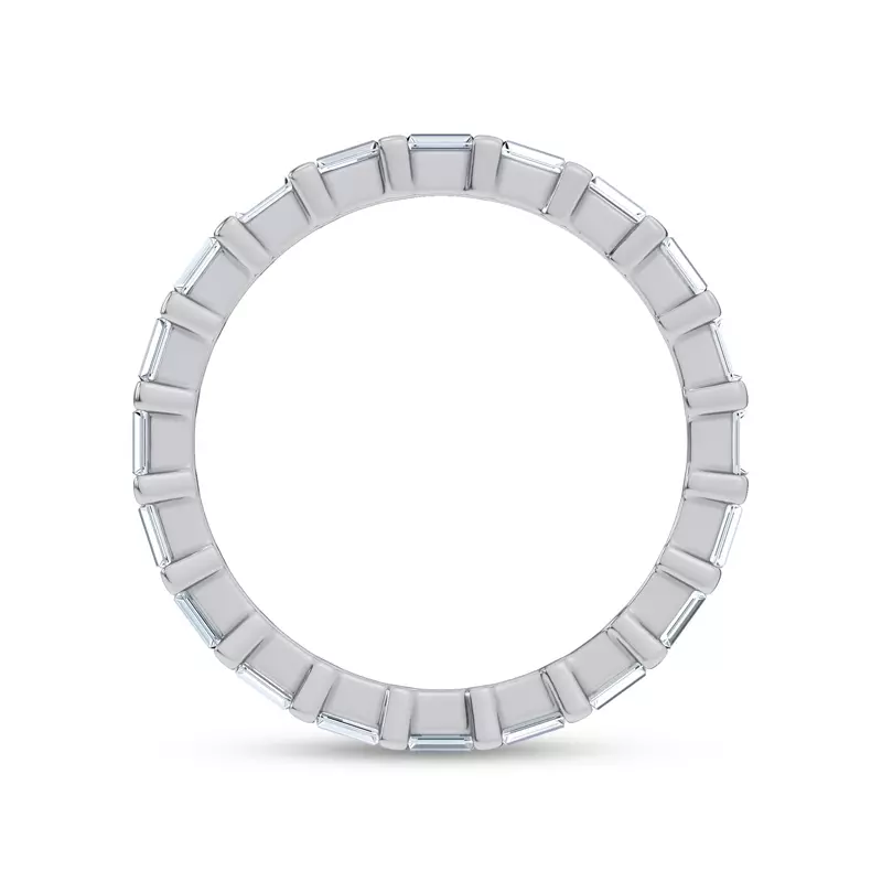 14K White Gold Baguette Lab Diamond Eternity Band