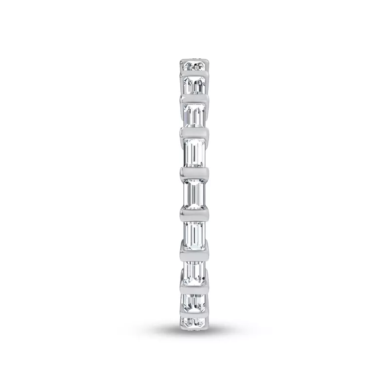 14K White Gold Baguette Lab Diamond Eternity Band