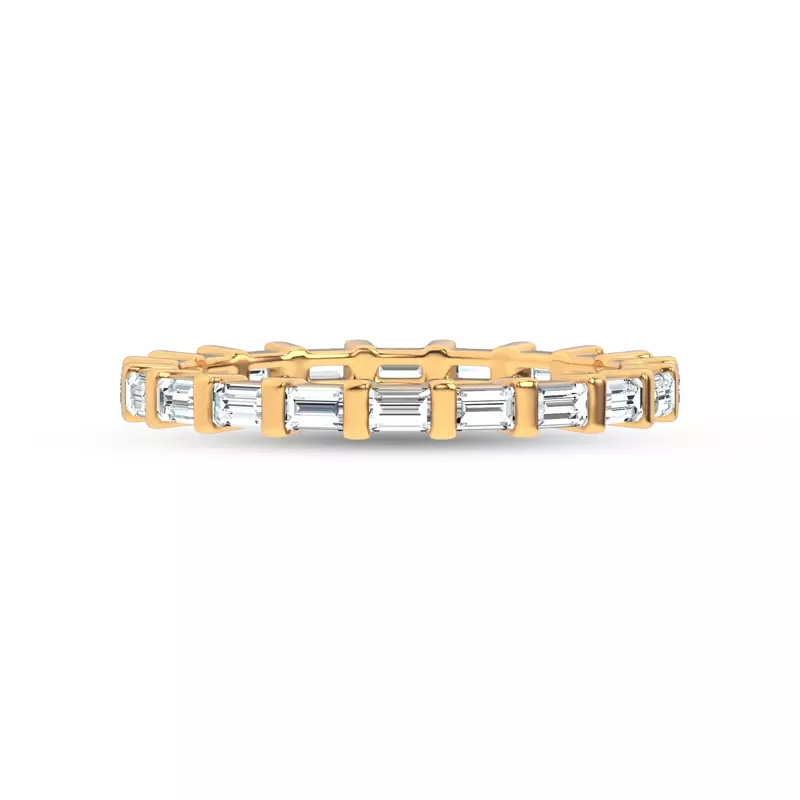 14K Yellow Gold Baguette Lab Diamond Eternity Band