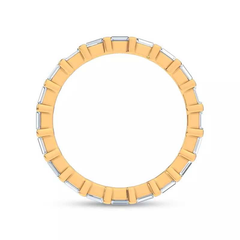 14K Yellow Gold Baguette Lab Diamond Eternity Band
