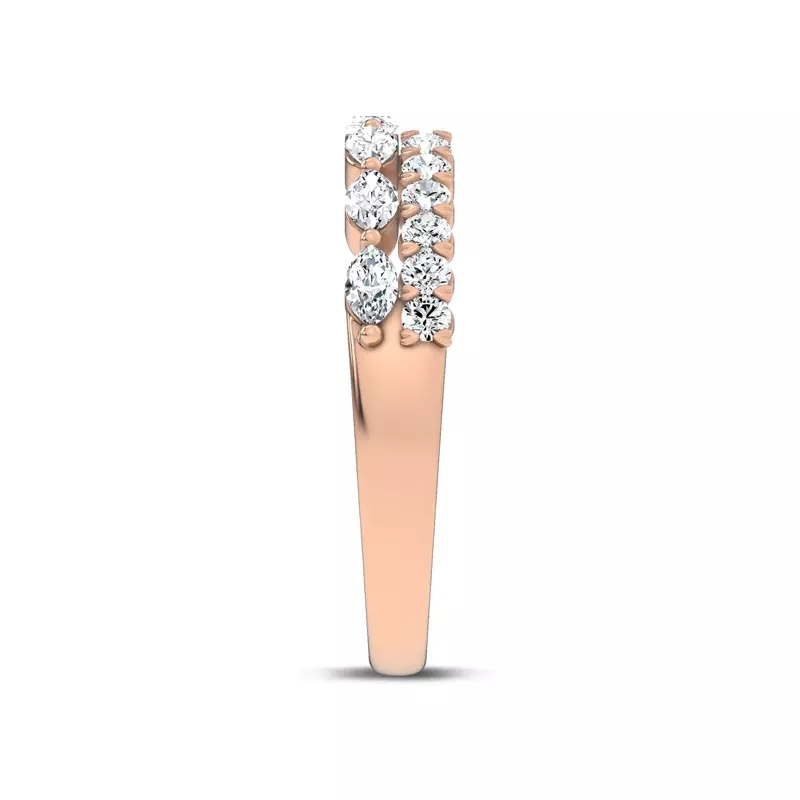 14K Rose Gold Ouvre Marquise & Round Open Band