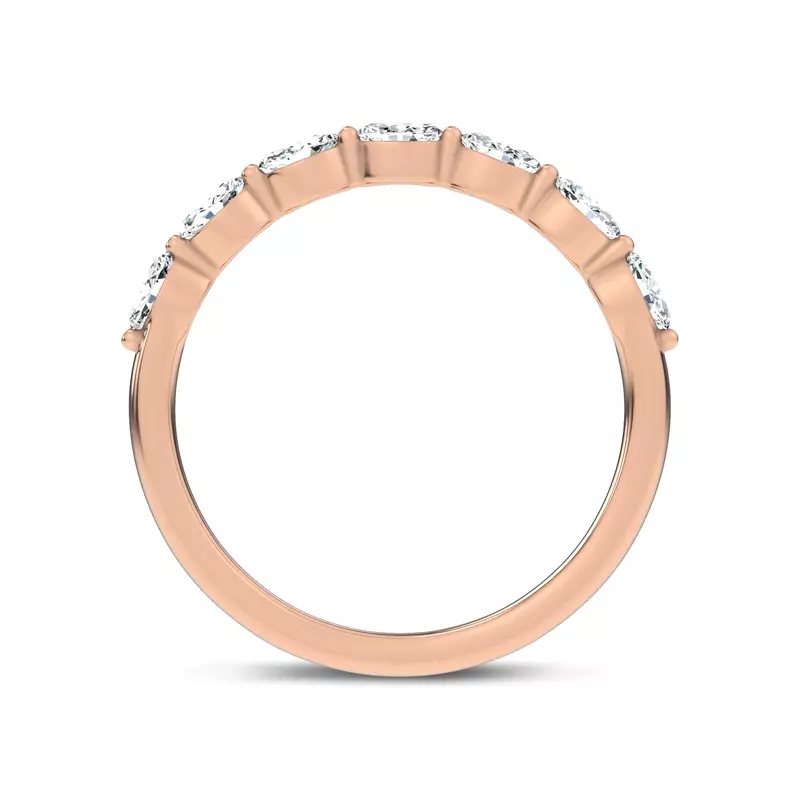 14K Rose Gold Ouvre Marquise & Round Open Band
