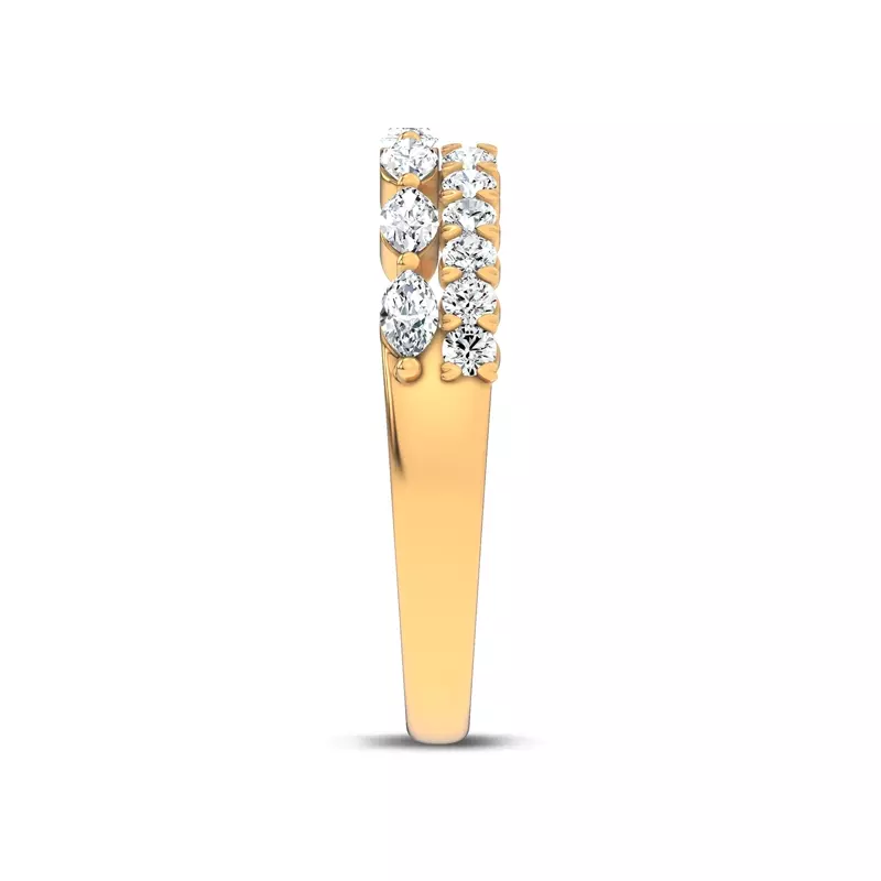 14K Yellow Gold Ouvre Marquise & Round Open Band