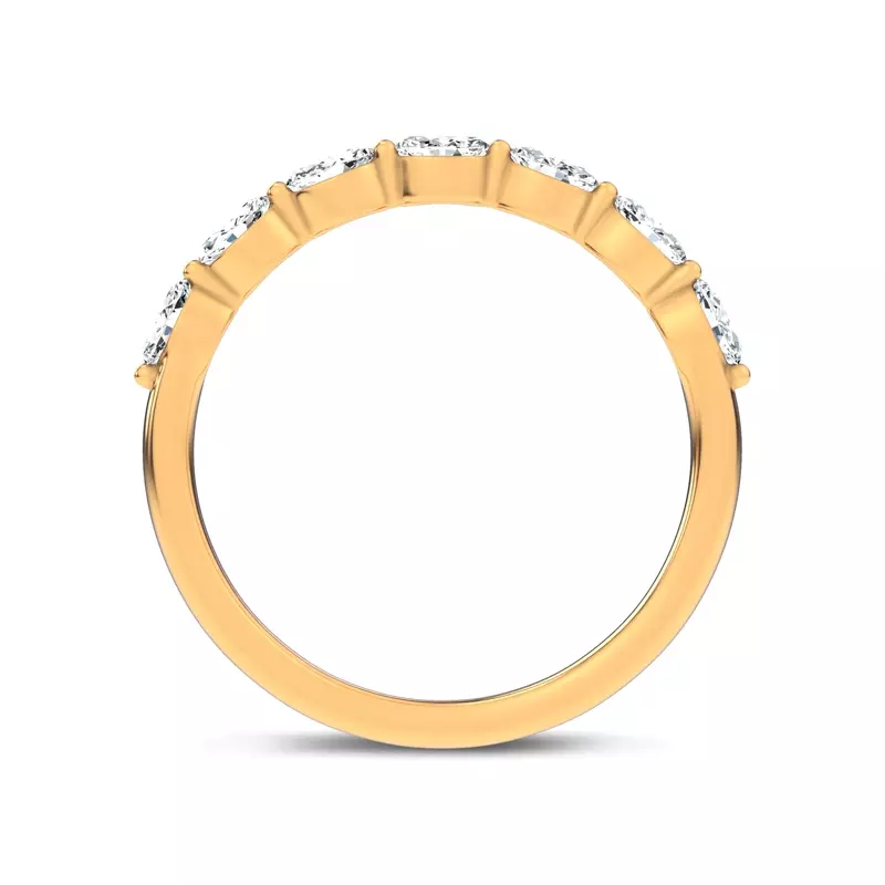 14K Yellow Gold Ouvre Marquise & Round Open Band