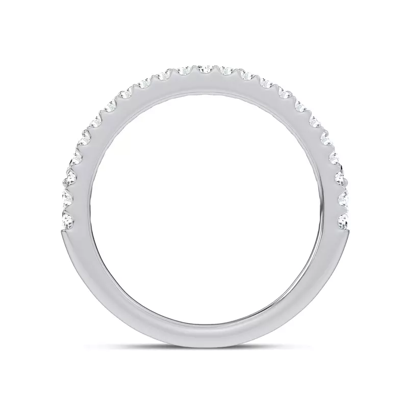 14K White Gold Ouvre Marquise Wrap Pavé Band