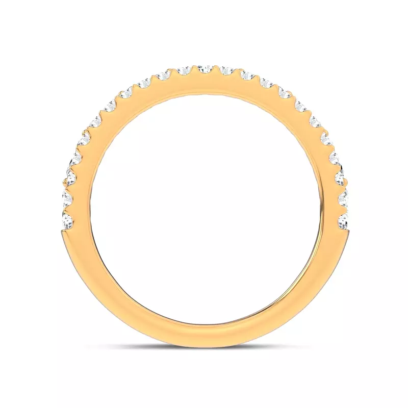 14K Yellow Gold Ouvre Marquise Wrap Pavé Lab Band