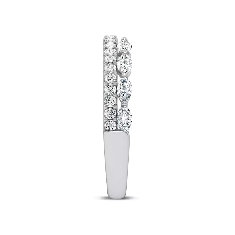 Platinum Ouvre Marquise Wrap Pavé Lab Band