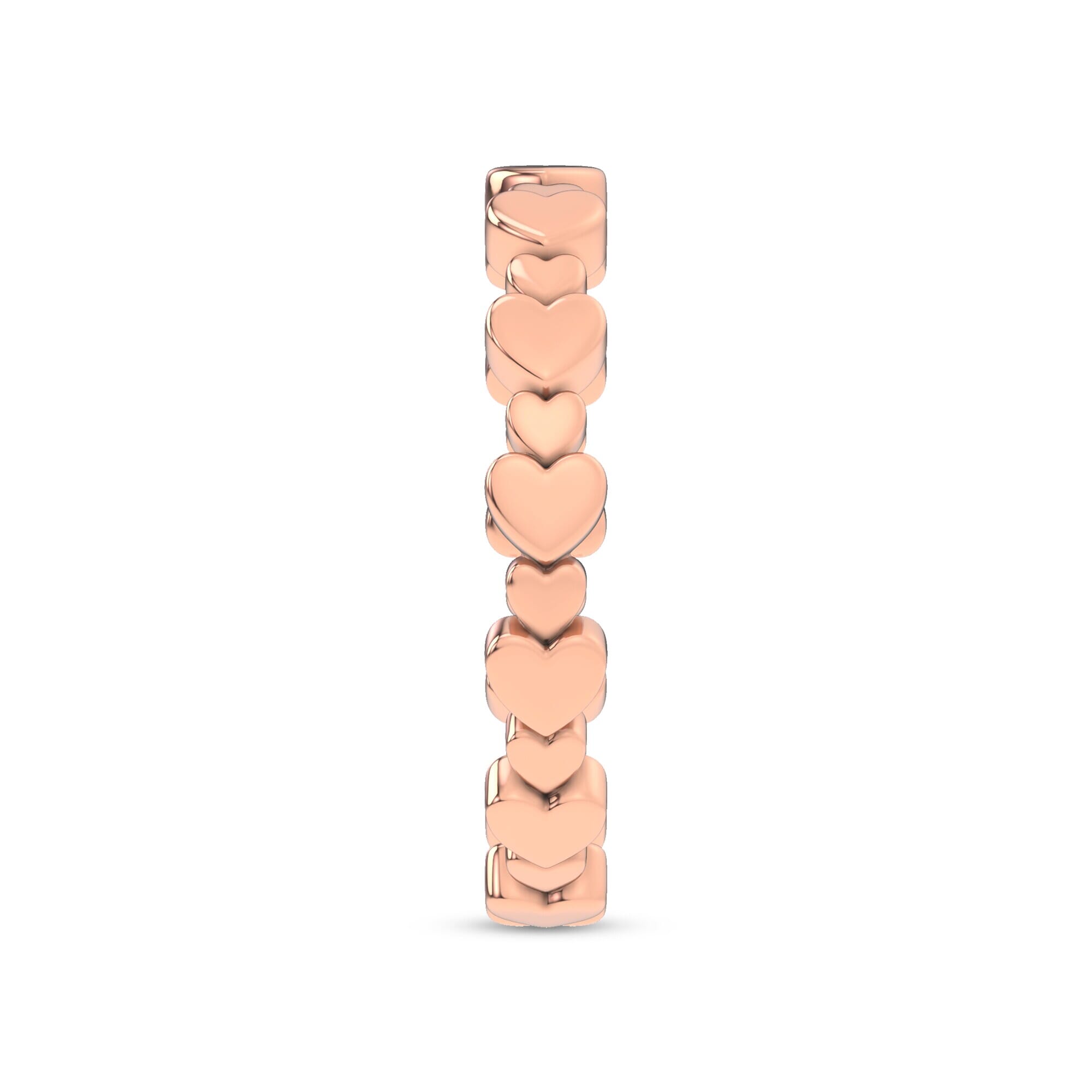 14K Rose Gold Pulsing Heart Band