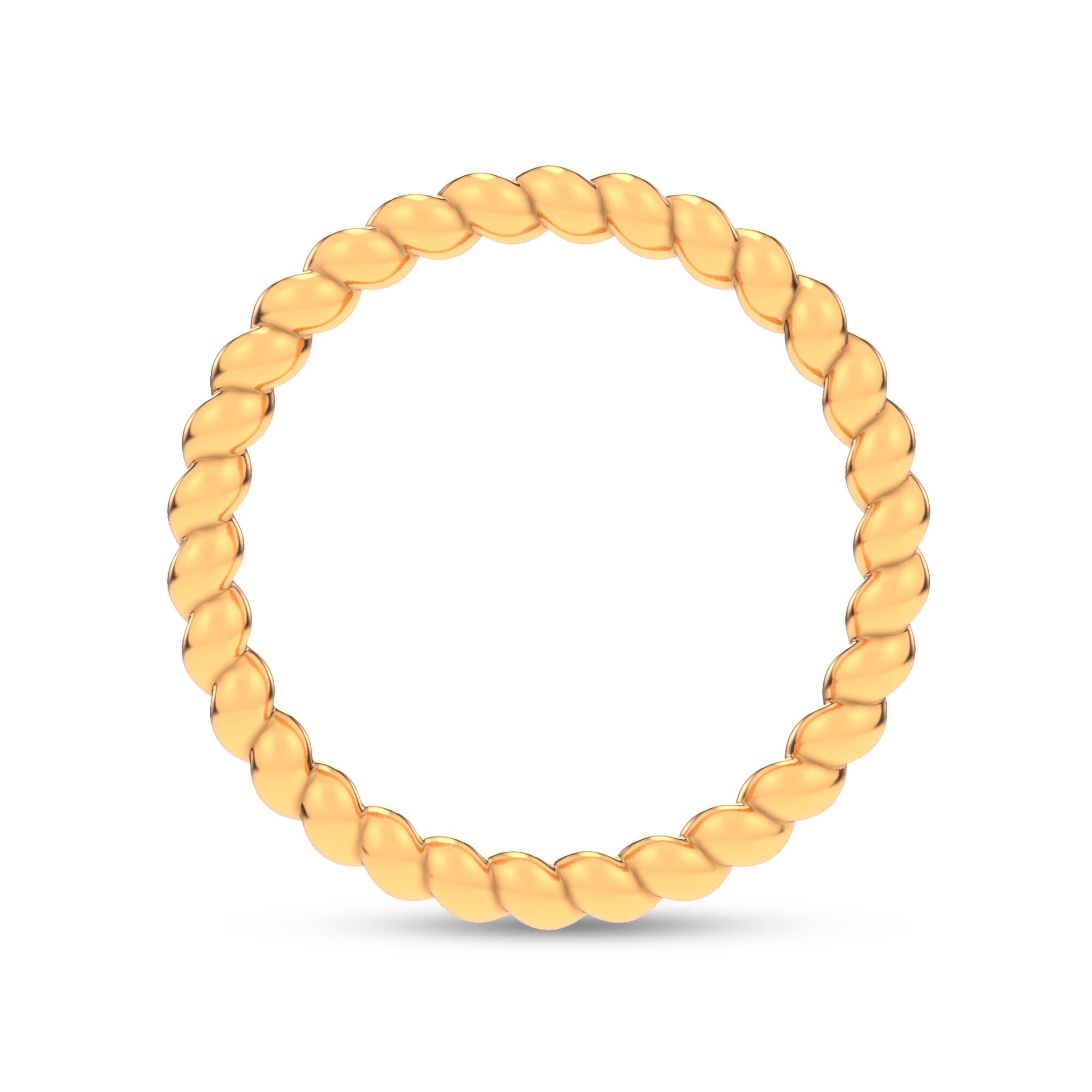 14K Yellow Gold Twisted Spiral Band