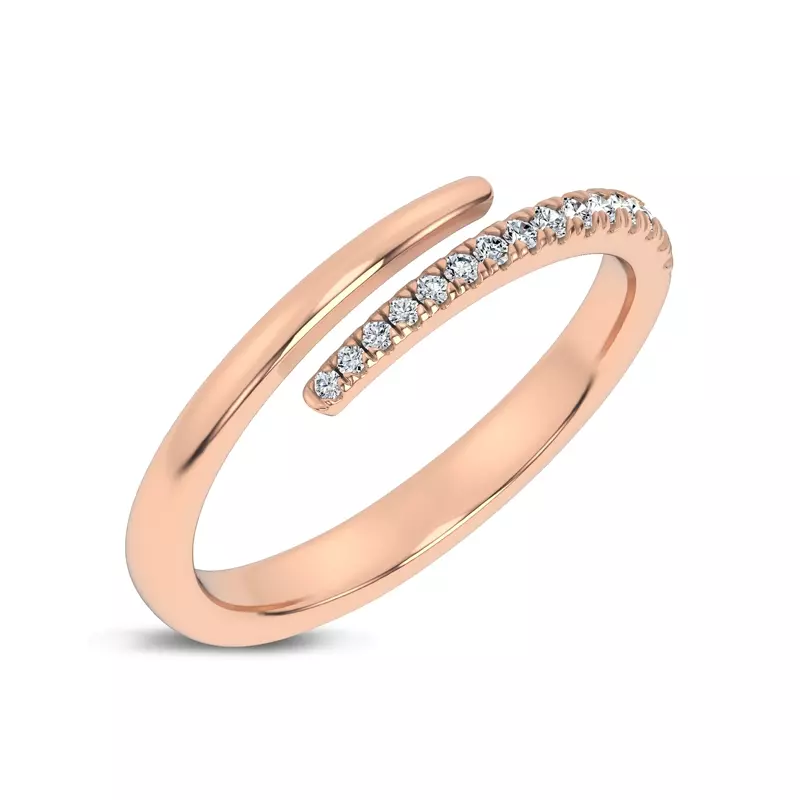 14K Rose Gold Whisper Wrap Lab Pavé Ring
