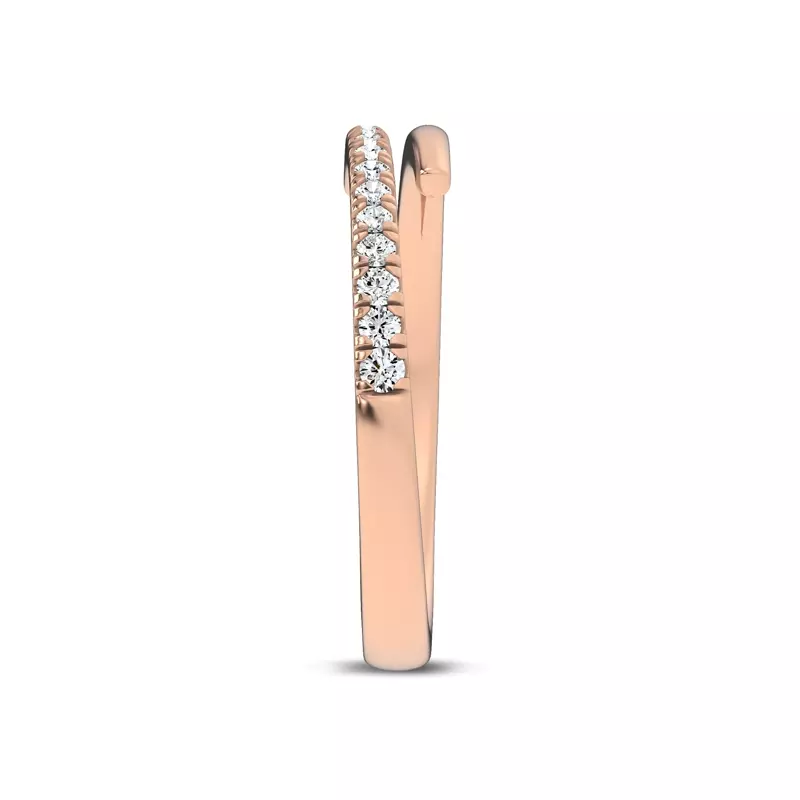 14K Rose Gold Whisper Wrap Lab Pavé Ring