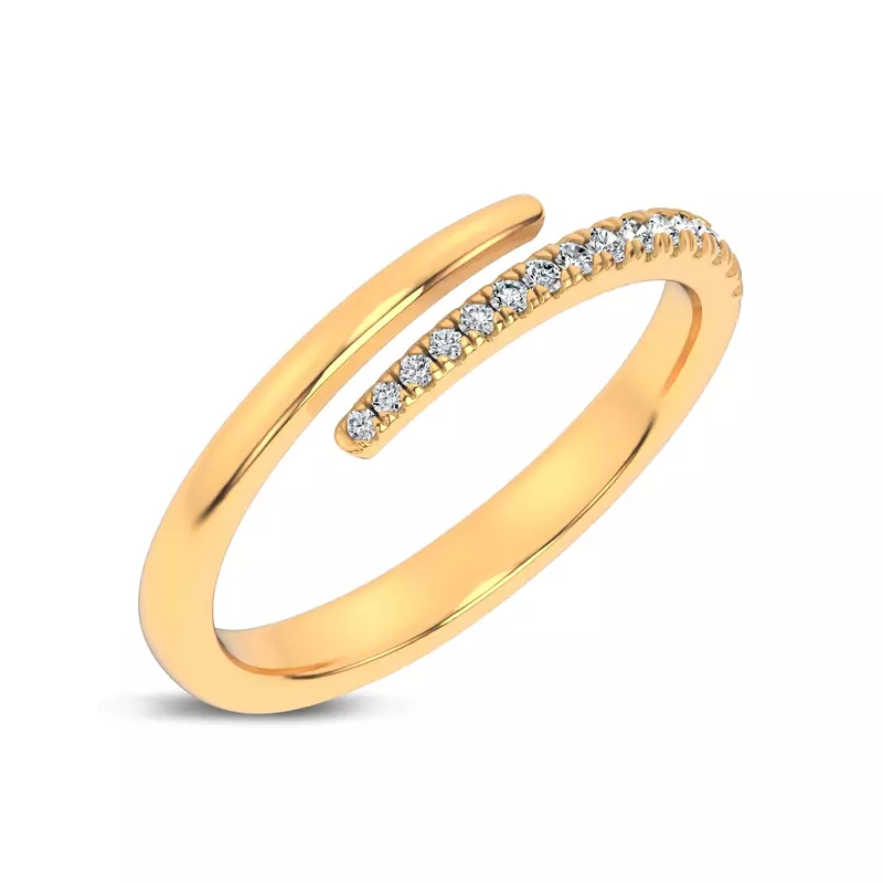 14K Yellow Gold Whisper Wrap Pavé Ring