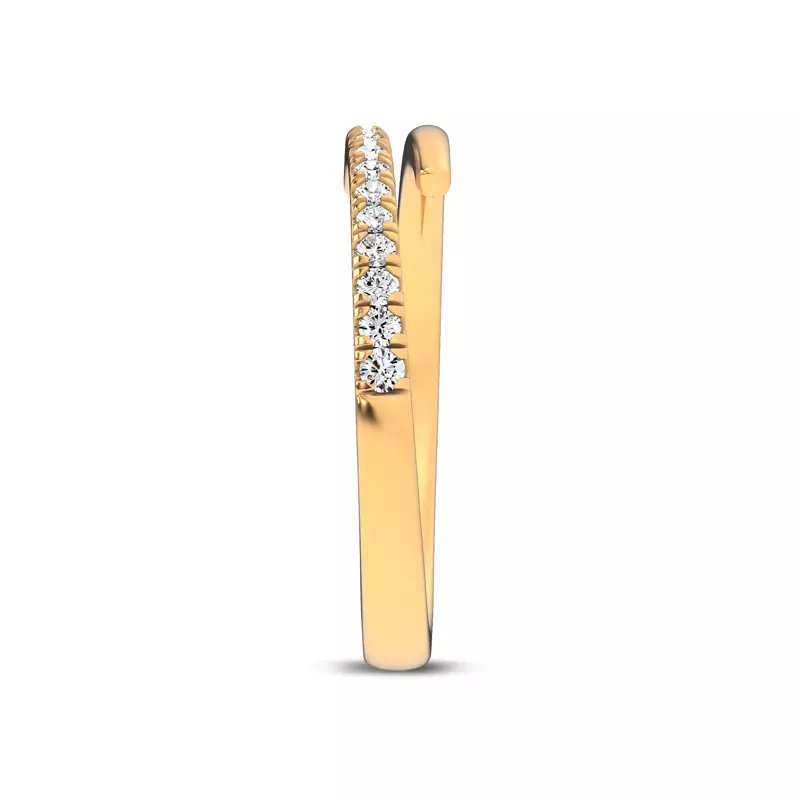 14K Yellow Gold Whisper Wrap Pavé Ring