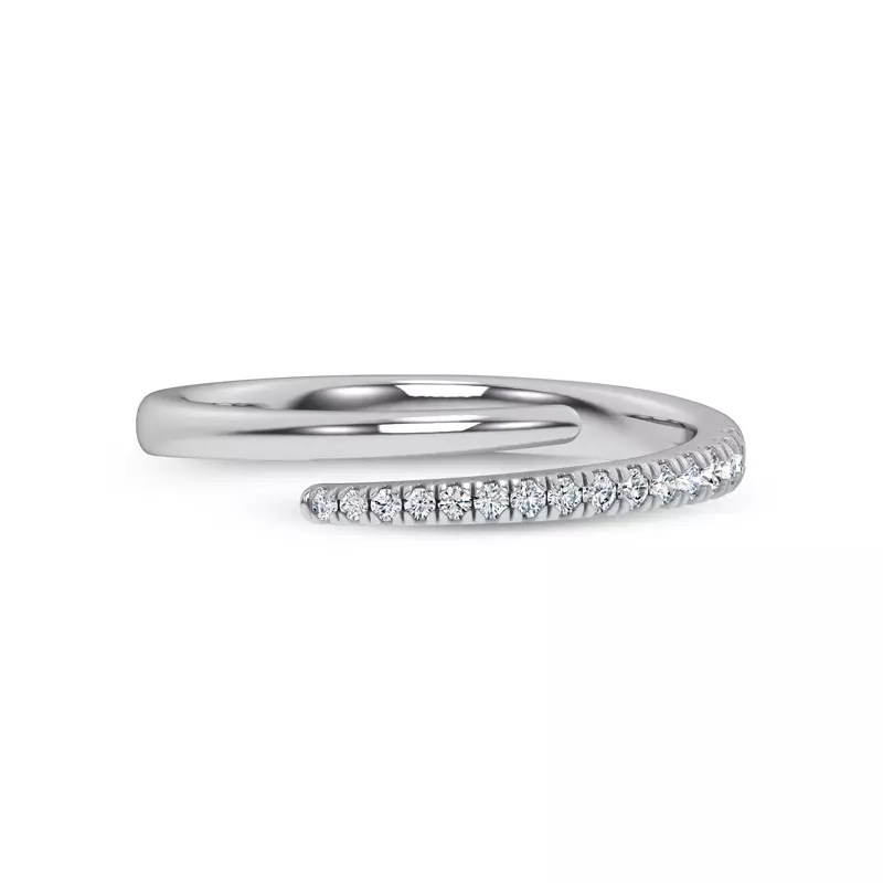 Platinum Whisper Wrap Pavé Ring